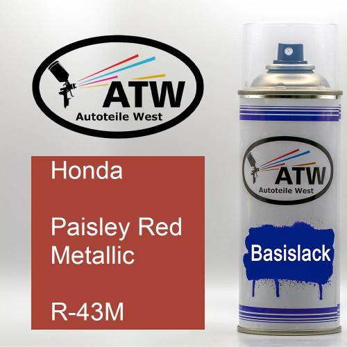 Honda, Paisley Red Metallic, R-43M: 400ml Sprühdose, von ATW Autoteile West.